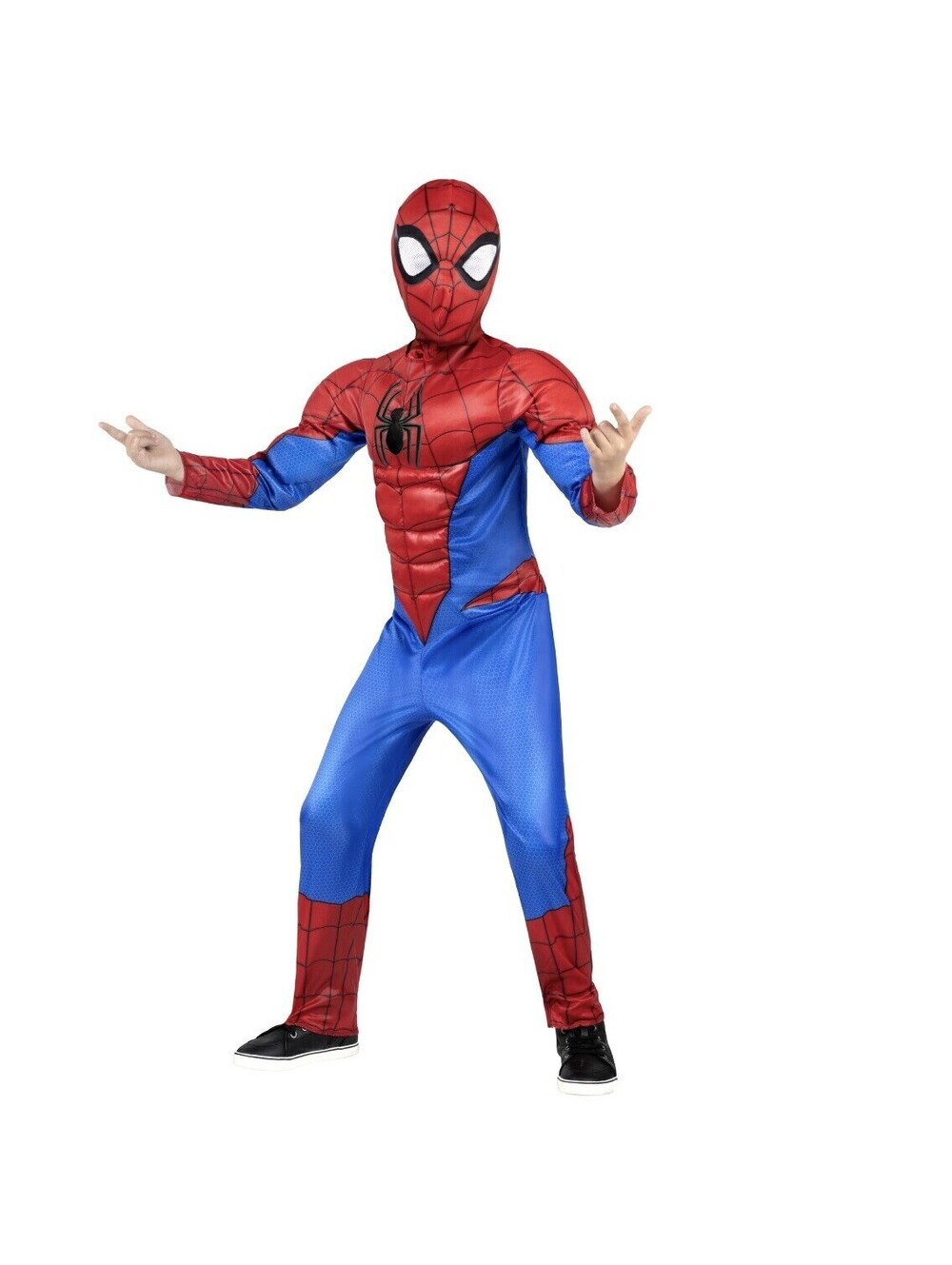 New Large 10/12 Marvel Spider-Man Halloween Costume Boys Jumpsuit Mask Jazwares